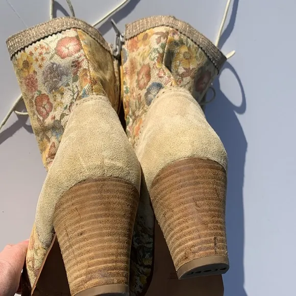 DKODE boot lace up floral suede EU42