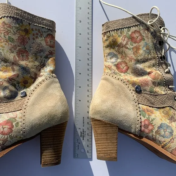 DKODE boot lace up floral suede EU42