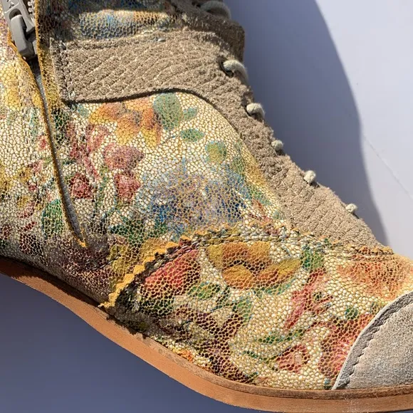 DKODE boot lace up floral suede EU42