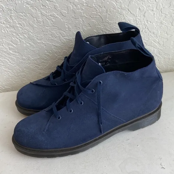 Doc martens blue suede church monkey chunky boots