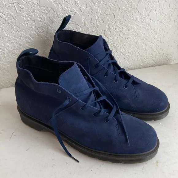 Doc martens blue suede church monkey chunky boots