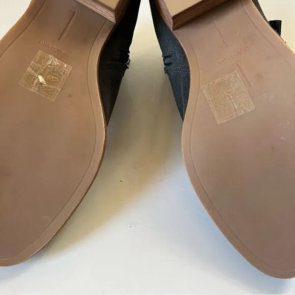 Dolce Vita Carlen Gray Suede Studded Buckle Ankle Booties Size 7.5