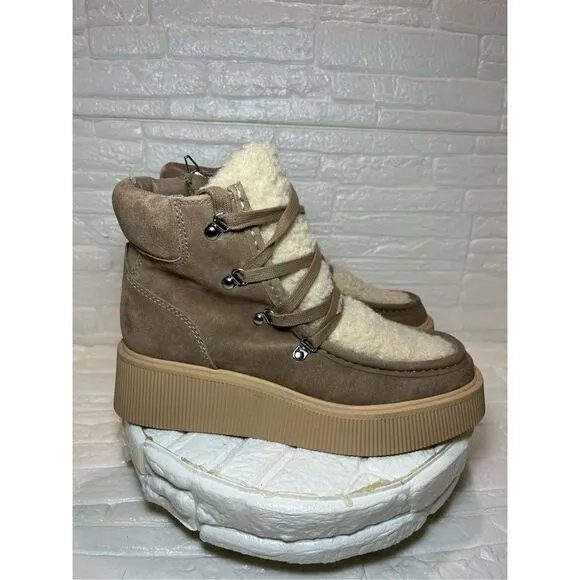 Dolce Vita | NEW Truffle Jasmin Sherpa Faux Suede Platform Ankle Boots Size 7.5