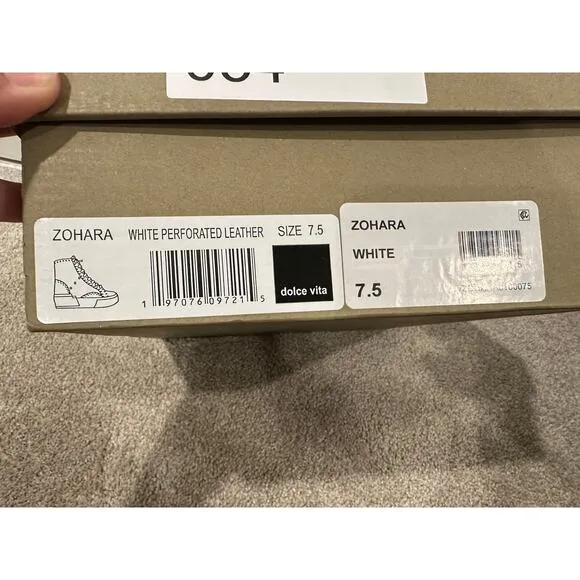 Dolce Vita Zohara Shoes White Perforated Leather Size 7.5 NIB Leather Casual
