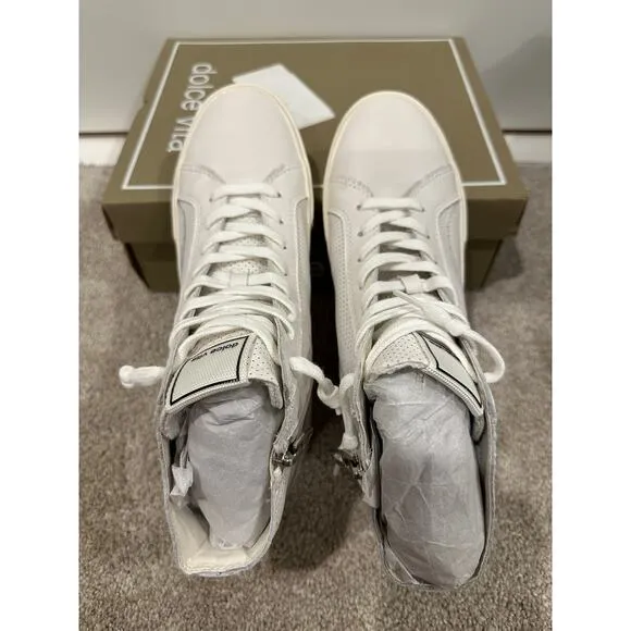 Dolce Vita Zohara Shoes White Perforated Leather Size 7.5 NIB Leather Casual