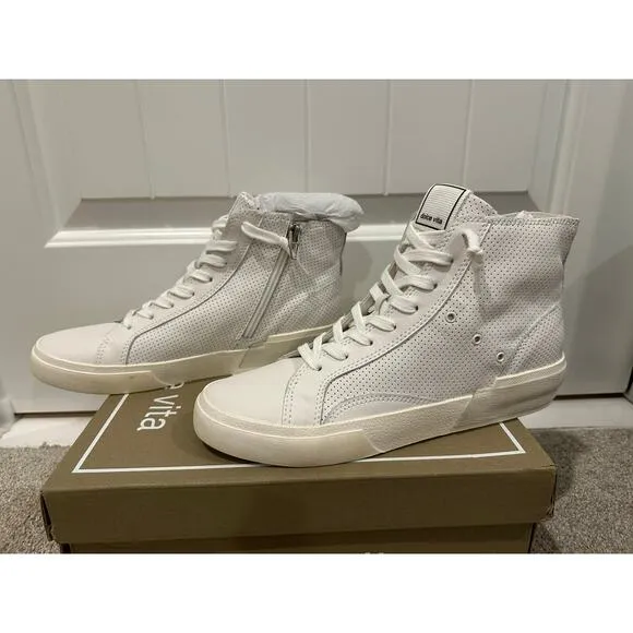 Dolce Vita Zohara Shoes White Perforated Leather Size 7.5 NIB Leather Casual
