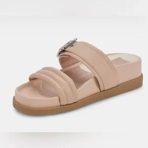 Dolce Vita cream leather platform slide sandals size 8.5