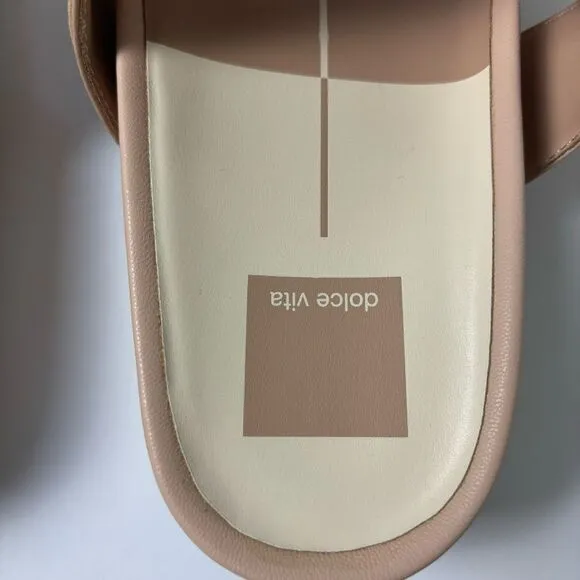 Dolce Vita cream leather platform slide sandals size 8.5