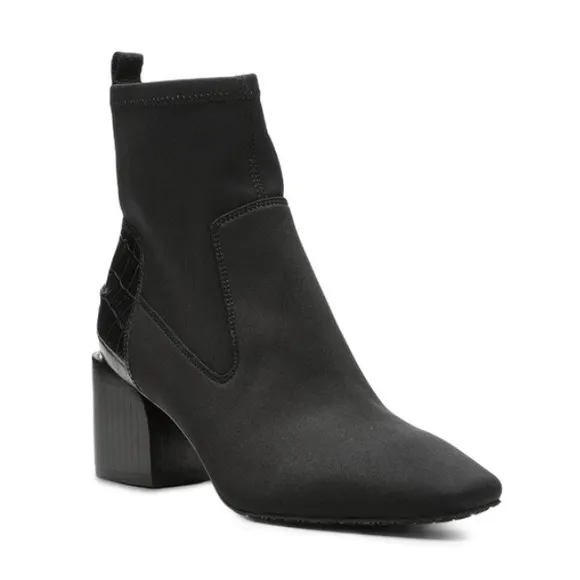 Donald Pliner ABBIE WOMENS SUEDE SQUARE TOE ANKLE BOOTS BLACK Sz 9