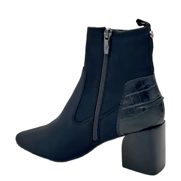 Donald Pliner ABBIE WOMENS SUEDE SQUARE TOE ANKLE BOOTS BLACK Sz 9