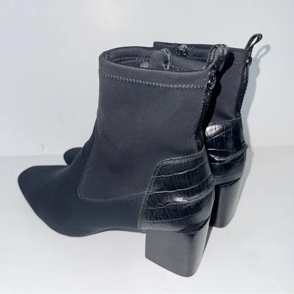Donald Pliner ABBIE WOMENS SUEDE SQUARE TOE ANKLE BOOTS BLACK Sz 9