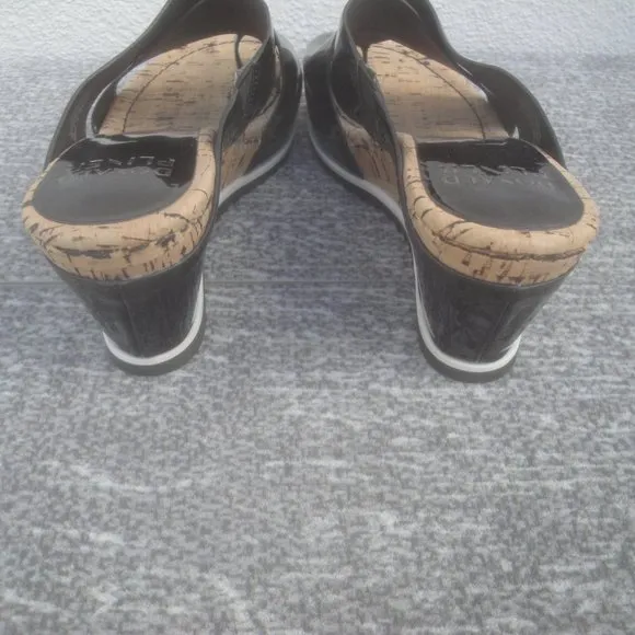 Donald Pliner Black Patent Leather 3&quot; Platform Sandals