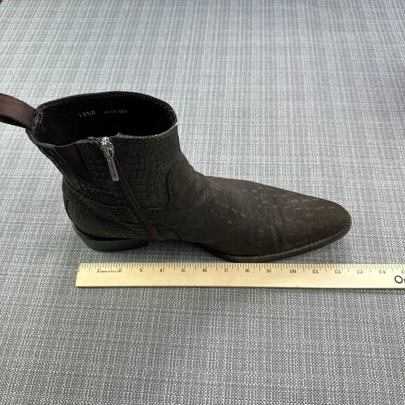 Donald Pliner Boots Mens 10.5 Josh I20 Brown Leather Faux Alligator Zip