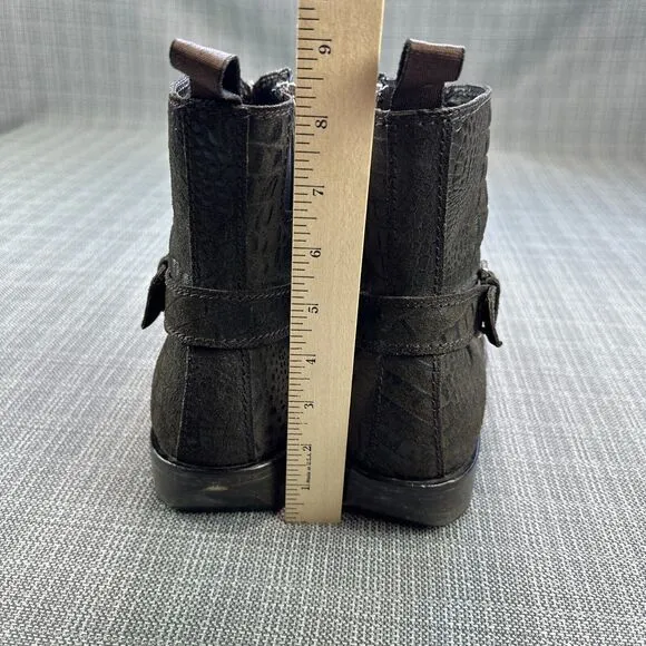 Donald Pliner Boots Mens 10.5 Josh I20 Brown Leather Faux Alligator Zip