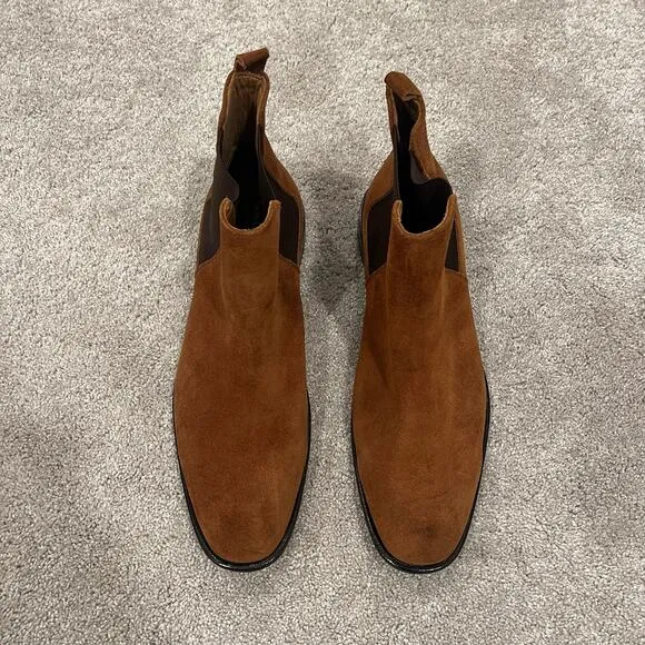Donald Pliner Men's‎ Boots Size 12 Caramel Brown Leather Faux Suede