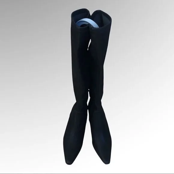 Donald J Pliner Black Suede Knee High Lola Boots, Size 8M New Without Box
