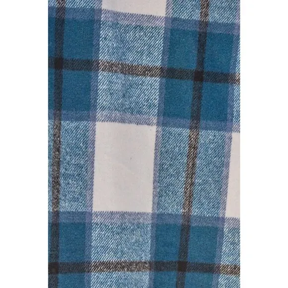 DOUBLE TAKE French Blue Plaid Button Up Jacket Pockets Fall NEW 2XL 3XL