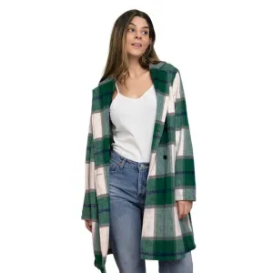 DOUBLE TAKE Green Blue Plaid Button Up Jacket Pockets Fall NEW Misses