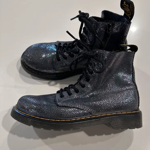 Dr. Marten 1460 Metallic Suede Lace Up Boots Girls Size 3