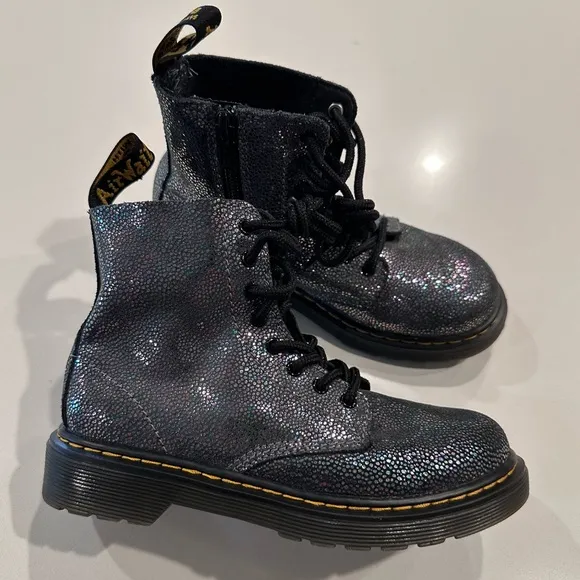 Dr. Martens 1460 Disco Iridescent Suede Lace Up Boots Girls Size 1