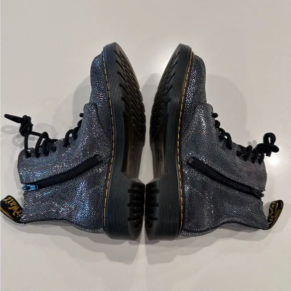 Dr. Martens 1460 Disco Iridescent Suede Lace Up Boots Girls Size 1