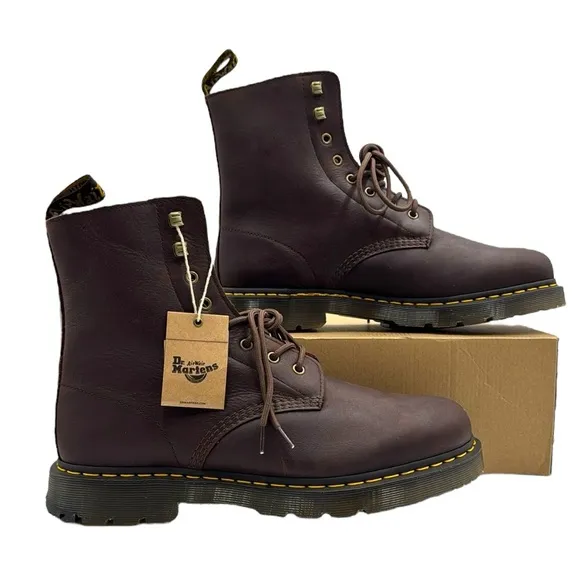 Dr. Martens 1460 Pascal Wintergrip Outlaw Leather Lace Up Boots Size 13