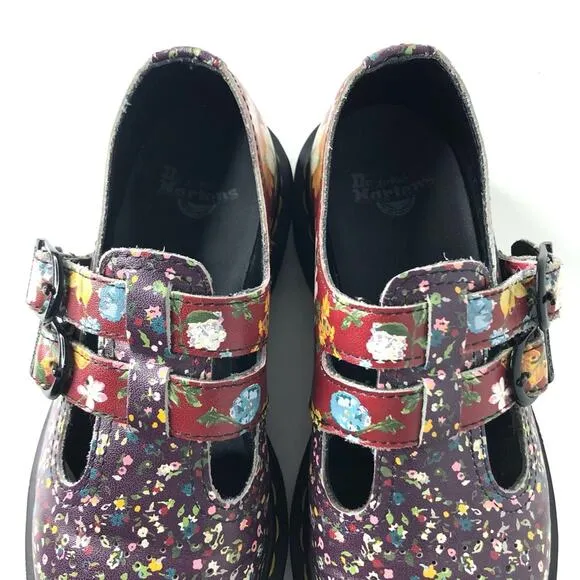 Dr Martens 8065 Darcy Floral Double Buckle Maryjane Shoes Women’s 5