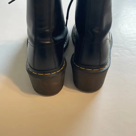 Dr. Marten's Airwair Clemency Boots Womens Size 9 Black Smooth Leather Lace Up