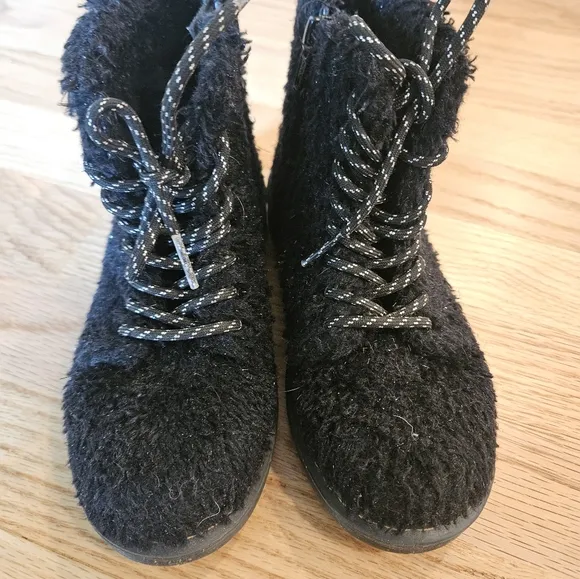 Dr. Martens Black Faux Fur  Boots