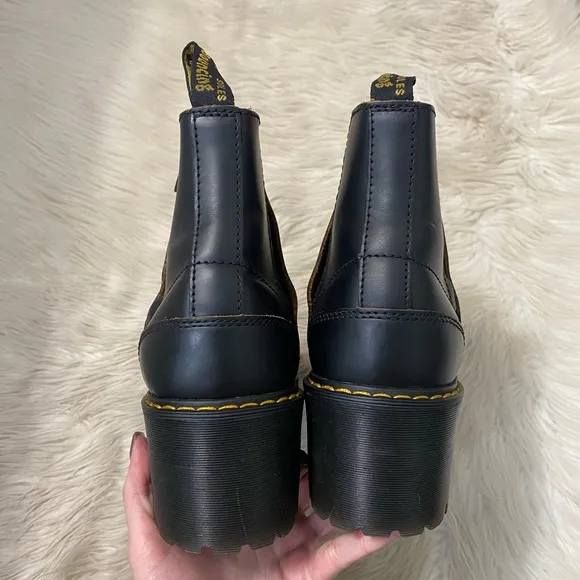 Dr. Martens Black Rometty II Vintage Smooth Leather Chelsea Boots Platform Boot