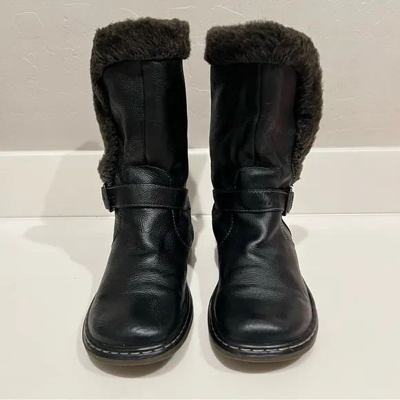 Dr. Martens Brielle Broadway ankle Boots,black, faux fur lining unisex 8L/7M