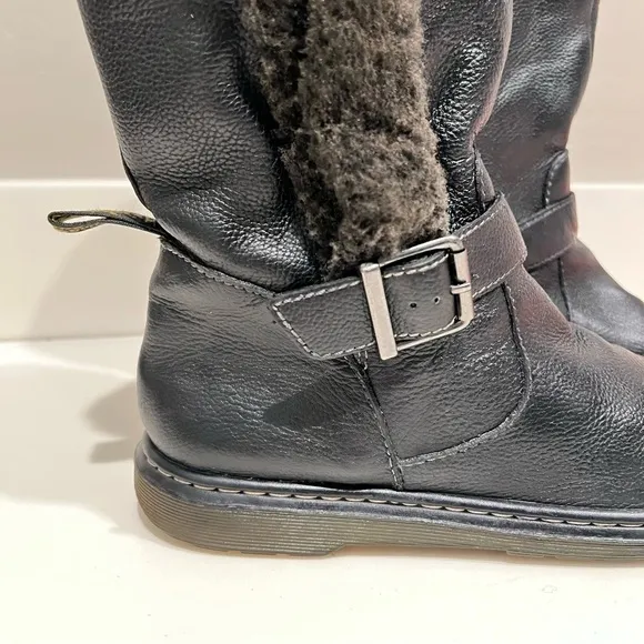 Dr. Martens Brielle Broadway ankle Boots,black, faux fur lining unisex 8L/7M