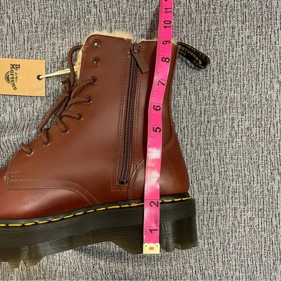 Dr. Martens Brown Faux Fur Jadon Platform Boots