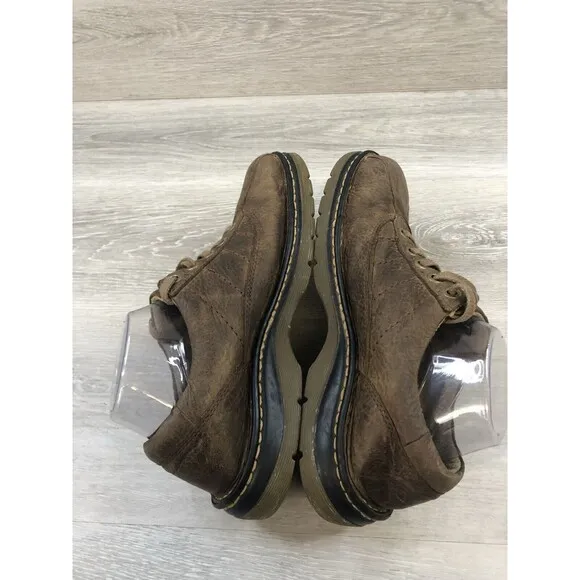 Dr Martens John Mens Size 9 Brown Leather Lace Up Casual Oxford Sneaker Shoes