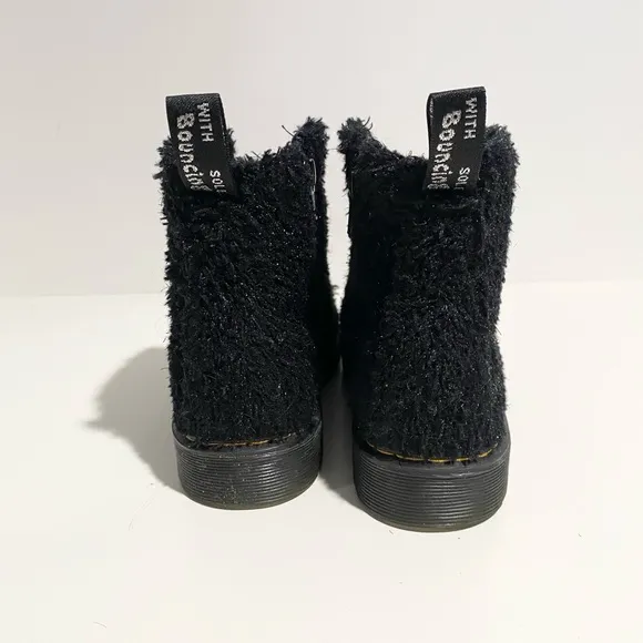 Dr. Martens JUNIOR 1460 PASCAL TINSEL FUR LACE UP BOOTS Size‎ 2