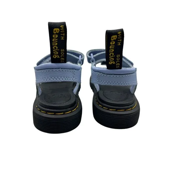 Dr Martens Junior Girls Size 12 Klaire Athena Leather Platform Sandals Blue New