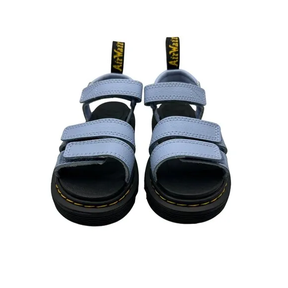 Dr Martens Junior Girls Size 12 Klaire Athena Leather Platform Sandals Blue New