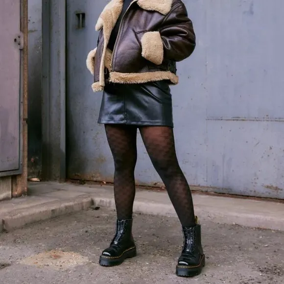 Dr. Martens Sinclair Leopard Emboss Patent Leather Platform Boots