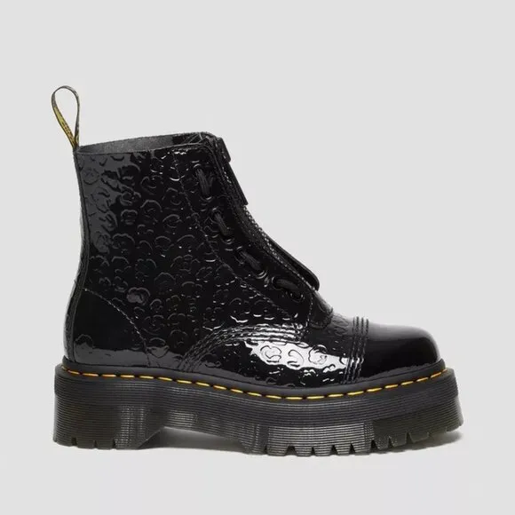 Dr. Martens Sinclair Leopard Emboss Patent Leather Platform Boots
