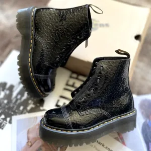 Dr. Martens Sinclair Leopard Emboss Patent Leather Platform Boots