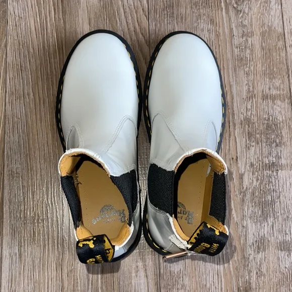 Dr. Martens White Leather Chelsea Boots