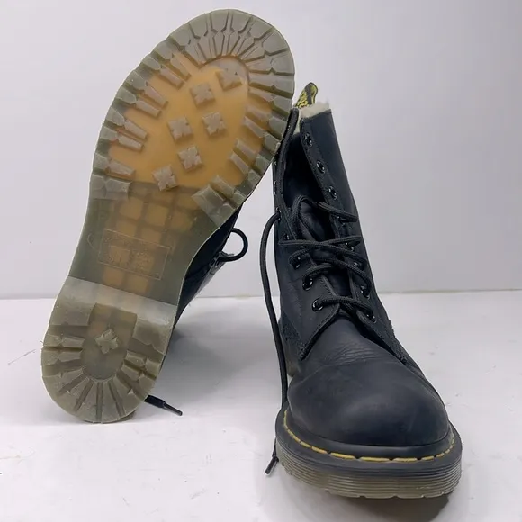 Dr. Martens Women's Serena Faux Fur Lined Lace Up Boots - Black Sz. 11 L