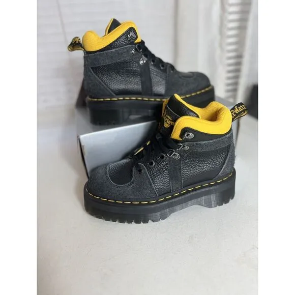 Dr Martens Zuma Hiker Boots Womens Size 6 Black  Leather / Suede New!