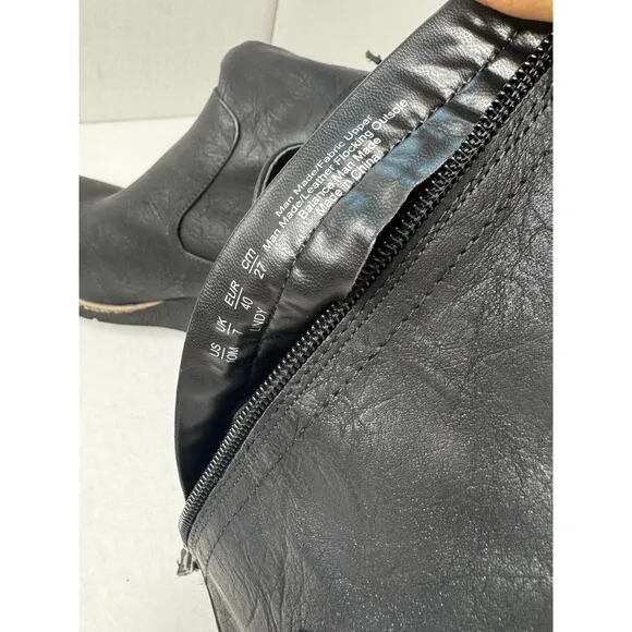 Dr. Scholl's Black Lindy Women's Wedge Tall Faux leather Boots size 10