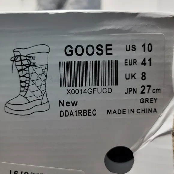 Dream Pairs Goose Womens Grey Faux Fur Winter Boots Size 10