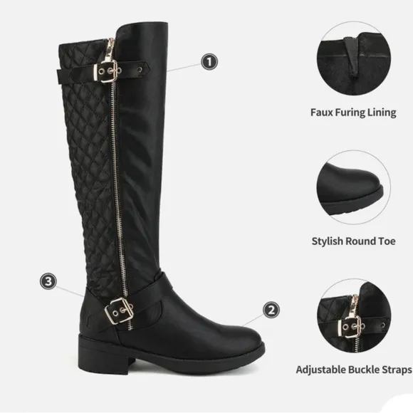 Dream Pairs knee-high zipper up boots