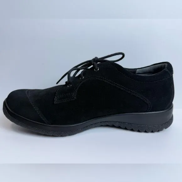 Drew Hope Black Suede Rugged Lace Therapeutic Lace Oxford Size 11 Firm Heel