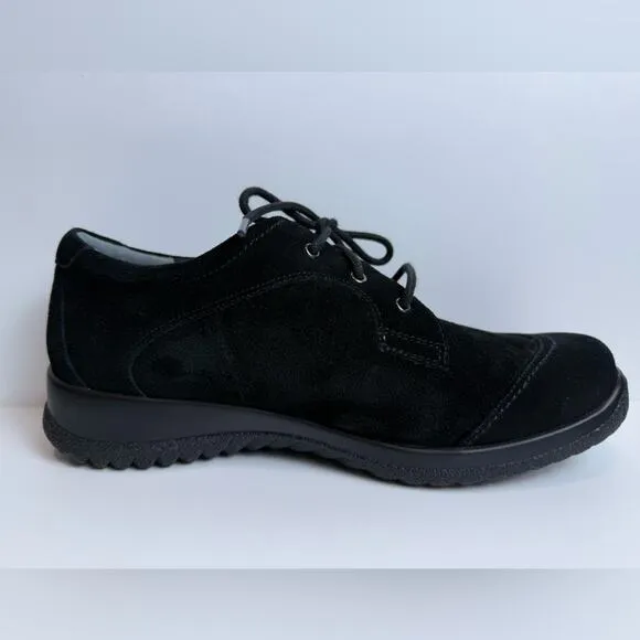 Drew Hope Black Suede Rugged Lace Therapeutic Lace Oxford Size 11 Firm Heel