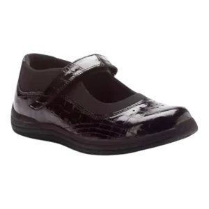 Drew Rose Black Croc Patent Leather Cushioned Diabetic Mary Jane Shoes, 10