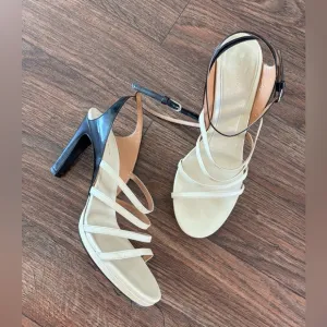 Dries Van Noten Strappy Leather Heels Sandals Made in Italy  Black/Neutral